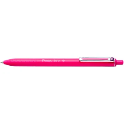 Abbildung von Pentel BX470 P Kugelschreiber IZee, Druckmechanik, Metallclip, 0, 5 mm Strichstärke, 12 Stück, Pink