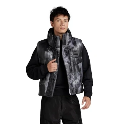 Abbildung von G STAR RAW Herren Lofty Puffer Vest, Mehrfarben (dk black blurry camo D23639 D453 G144), S