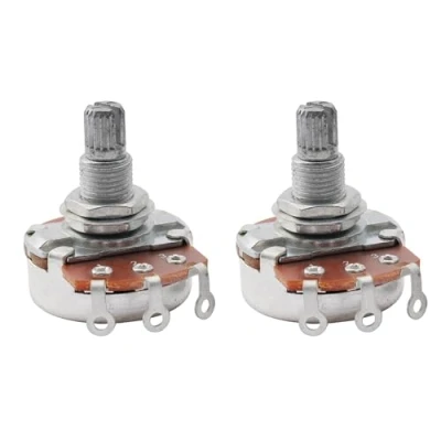 Abbildung von Musiclily Metrisch B250K Gitarre Potentiometer Split Shaft Linear Taper Poti für E und Bass((2er Set)