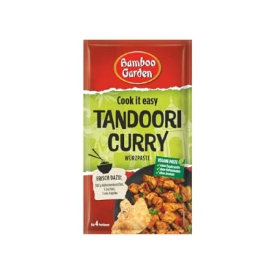 Abbildung von Bamboo Garden Tandoori Curry Würzpaste Zum Würzen von Chicken Für 4 Portionen Vegan, natürliche Zutaten 45 g im Beutel