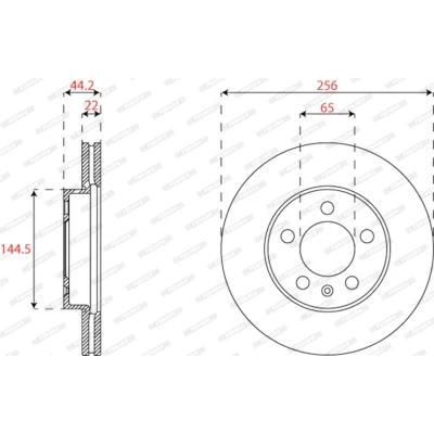Abbildung von FERODO DDF2663C Bremsscheibe 256 22 5 100 Belüftet beschichtet ohne Schrauben VOLKSWAGEN: Polo VI, SEAT: IBIZA 5, SKODA: Kamiq, Scala Schrägheck