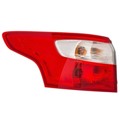 Abbildung von HELLA 2VA 354 995 111 Rückleuchte links äusserer Teil P21W, PY21W, W5W 12 mit Glühlampen Lampenträger FORD: FOCUS 3 Turnier