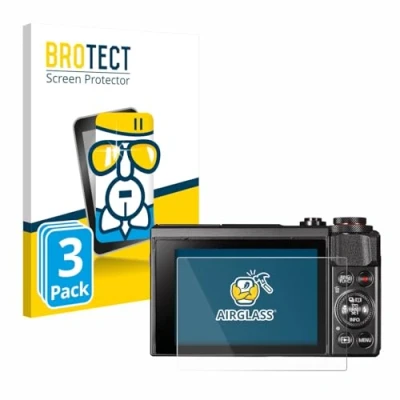 Abbildung von BROTECT Schutzglas für Canon PowerShot G7 X Mark II (3 Stück) Schutzfolie Panzer Folie Glas [Extrem Kratzfest 9H, Anti Fingerprint,