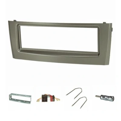 Abbildung von tomzz Audio 2414 072 Radioblende Set kompatibel mit FIAT Grande Punto Typ 199 Bj.2005 2009 grau Metallschacht Radioadapter ISO Antennenadapter DIN Entriegelungsbügel