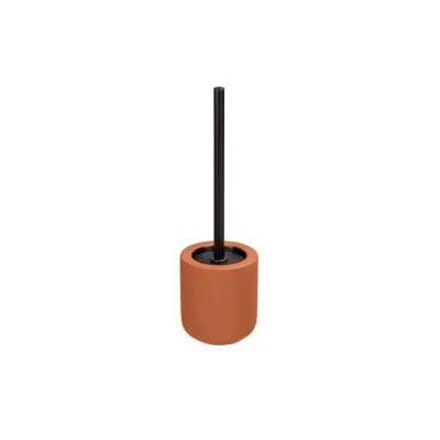 Abbildung von WENKO WC Garnitur Mod. Avellino, Keramik Toiletten Bürstenhalter mit Soft Touch Oberfläche, Ø 11,5 x 40 cm, inkl. Bürste, Bürstenkopf 7,5 mattiert, Terracotta