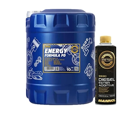 Abbildung von MANNOL 10l, 7913 Energy Formula PD 5W 40 C3 229.51 LL 04 505.01 + Anti Verschleiß Reinigung Additiv Dieselzusatz 250ml
