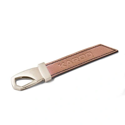 Abbildung von Skoda MVF38 851 Karoq Leder Schlüsselanhänger Karabiner, Braun
