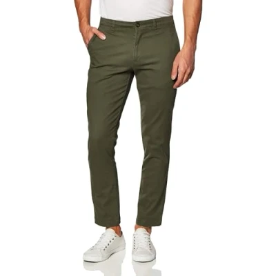 Abbildung von Amazon Essentials Herren Legere Stretch Chinohose mit klassischer Passform, Olivgrün, 28W / 28L