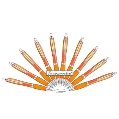 Abbildung von Libetui 10 Stück ergonomische Kugelschreiber Orange rutschfeste Griffzone Druckkugelschreiber Großraumine Schwarz schwarzschreibend Kulis