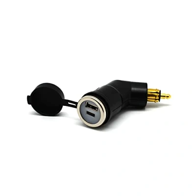 Abbildung von Cliff Top Motorcycle Din Hella USB Ladegerät 36 W PD C und QC 3.0 kompatibel mit BMW Motorrädern (abgewinkelt)