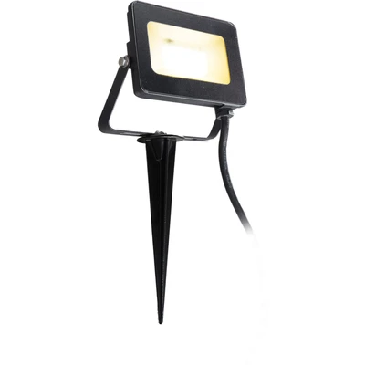 Abbildung von HEITRONIC LED Gartenstrahler Kingston, fest integriert, Warmweiß, Flutlicht,Erdspieß &amp; Zuleitung mit Stecker,Fernbedienung