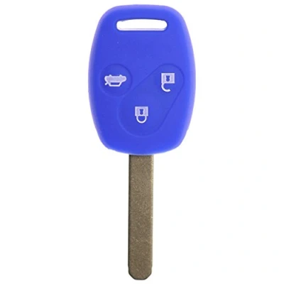 Abbildung von Soft Case Schutz Hülle Auto Schlüssel Dunkelblau für Honda Accord Civic Jazz FR V CR 3 Tasten