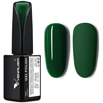 Abbildung von VENALISA UV Nagellack Dunkelgrün Gellack Gel für Nagellampe Langlebige Maniküre Nagelgellack Soak Off Nail Polish green 15ml