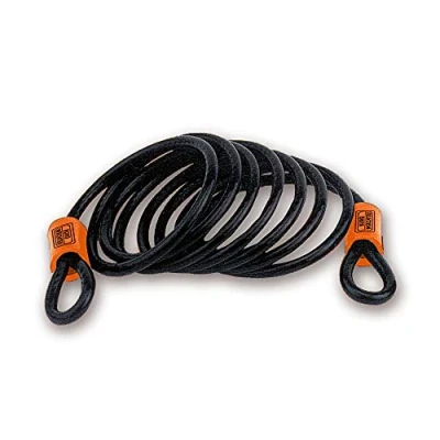 Abbildung von Burg Wächter Spiralkabel mit zwei Ösen, Sicherheitskabel für Fahrrad, Motorrad, E Scooter, Gartenmöbel, Diebstahlschutz, Universalseil 750 250, Schwarz, 2,5 m