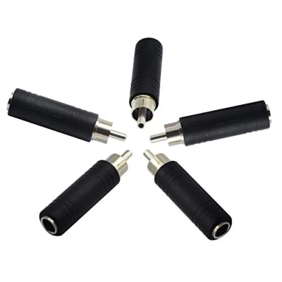 Abbildung von zdyCGTime 6,35 mm auf Cinch Adapter Stecker Mono Buchse, Audio Mikrofonstecker, 5 Packungen