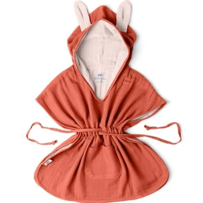 Abbildung von Mababu Badeponcho Baby &amp; Kinder EXTRA weich (100% Bio Baumwolle, GOTS) 1 7 Jahre Handtuch Poncho mit Hasenohren Geschenkverpackung Badetuch