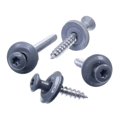 Abbildung von SECCARO Spenglerschraube 4,5 x 45 mm, RAL 7005 mausgrau, Edelstahl A2, EPDM Dichtscheibe 15 TX/Innensechsrund, 100 Stück