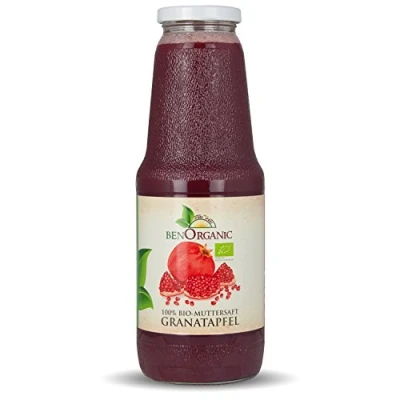Abbildung von BenOrganic 12 x 1 Liter Bio Granatapfelsaft, 100% Muttersaft aus kontrolliert biologischem Anbau, Direktsaft, Naturtrüb