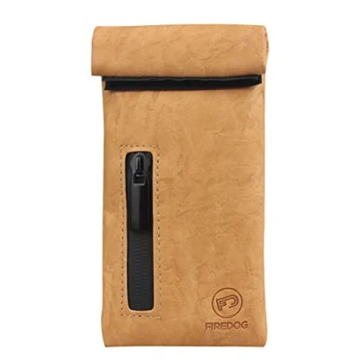 Abbildung von FIREDOG geruchsdichte Taschen, PU Leder, Tasche für Hunde, 7,6 x 15,2 cm, kleine Reisetasche, Braun