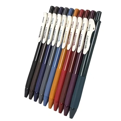 Abbildung von WESTCOTT Gelschreiber Gelstifte Set 10 Stück Herbstfarben, Stifte warme Farben, (Vorteilspack, tlg), 0,7mm Strichstärke für weiche, präzise Striche