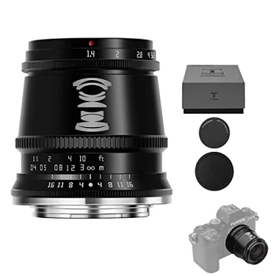 Abbildung von TTArtisan 17mm F1.4 APS C Objektiv mit manuellem Fokus, kompatibel FX Mount Kameras X T2 T3 T4 T10 T20 T30 T100 T200 PRO1 PRO2 PRO3 E1 E2 E2S E3 XS10.(schwarz)