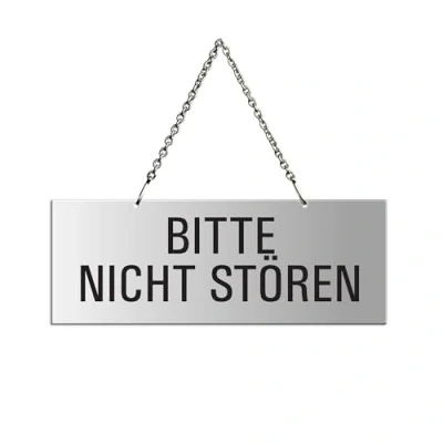 Abbildung von OFFORM DESIGN Hinweisschild Bitte nicht stören 175x65 mm Aluminium Silber matt eloxiert