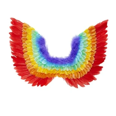 Abbildung von Widdmann Kostüm Flügel Vogel Federflügel Regenbogen Faschings Kostüm, Farbenfrohe für zahlreiche Kostümideen