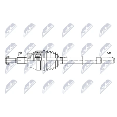 Abbildung von NTY NPW CH 154 Antriebswelle Vorderachse links 657mm