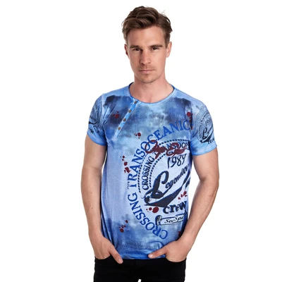 Abbildung von Rundhals T Shirt mit All Over Front Print