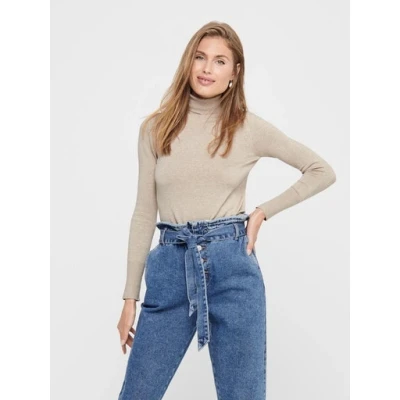 Abbildung von ONLY Onlvenice ROLL Strickpullover, Damen, Größe: Large, Whitecap gray/melange