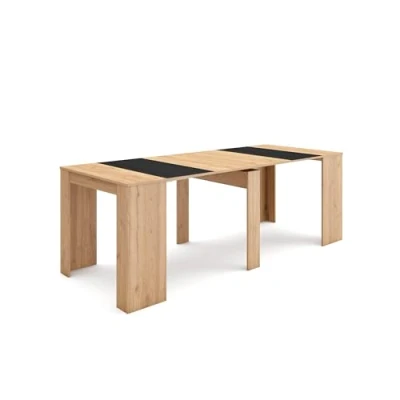 Abbildung von Skraut Home Ausziehbarertisch Multifunktionaler ausziehbarer 220 Für 10 Gäste Esszimmertische Moderner Stil Eiche Schwarz