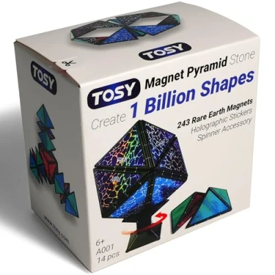 Abbildung von TOSY Magnet Pyramid Stone 1 Würfel verwandelt Sich in Milliarde Formen, 243 Seltenerdmagnete, Spinner Zubehör, Zappel /Puzzle Spielzeug, Ostern/Valentinstag/Geburtstagsgeschenk