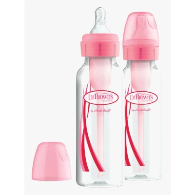Abbildung von Dr. Brown&#039;s Option+ Schmaler Hals Babyflasche 250 ml 2er Pack, Rosa