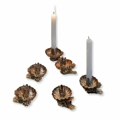Abbildung von Mirabeau Weihnachtsfigur Kerzenhalter 6er Set Hermel antikbraun