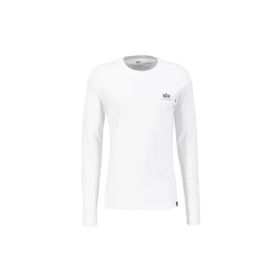 Abbildung von Alpha Industries BACK Print Heavy LS Langarmshirt, Herren, Größe: XXL, White