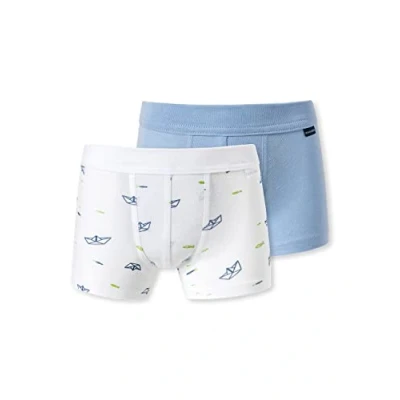 Abbildung von Schiesser Jungen 2 PACK Short mit weichem Bündchen Unterwäsche Feinripp 100% Organic Bio Baumwolle Größe 92 bis 182