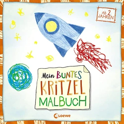 Abbildung von Mein buntes Kritzel Malbuch (Rakete): Kritzelbuch mit farbigen Motiven für Kinder ab 2 Jahre