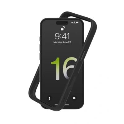 Abbildung von RhinoShield Bumper Case kompatibel mit [iPhone 16 Plus] CrashGuard Stoßdämpfende Schutzhülle im schlanken Design 3.5 Meter Fallschutz Schwarz