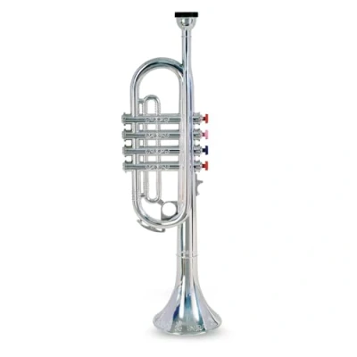Abbildung von Bontempi 32 4231 Trompete mit 4 farbigen Tasten/Noten, Silber