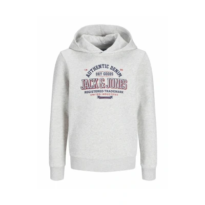 Abbildung von Jack &amp; Jones Junior Jjelogo NOOS Kapuzenpullover für Kinder, Größe: 140, White melange