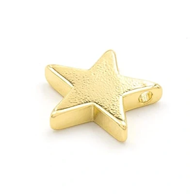 Abbildung von Vintageparts Anhänger als Stern mit Einer langanhaltenden 18k Goldbeschichtung 1 Stück zum Schmuck selber basteln