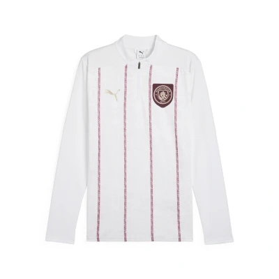 Abbildung von Puma Manchester CITY Prematch 1/4 ZIP Vereinsmannschaften, Herren, Größe: XS, White dark jasper
