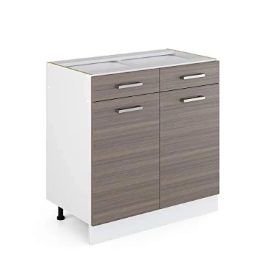 Abbildung von Vicco Unterschrank R Line, Grau/Weiß, 80 cm ohne Arbeitsplatte