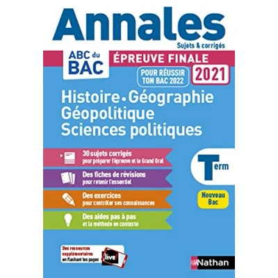 Abbildung von Histoire Géo Géopolique Sciences Politiques Term Annales Bac 2021 Sujets &amp; corrigés