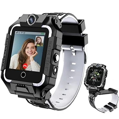Abbildung von LiveGo 4G Kinder Smartwatch mit GPS Tracker und Anrufen, HD Touchscreen, Handyuhr, kombiniert SMS, Videoanruf, SOS, Schrittzähler, für Kinder, Jungen, Mädchen, 612(t10 schwarz)