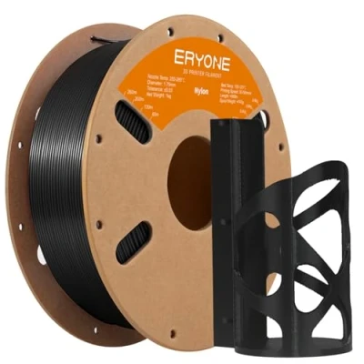 Abbildung von ERYONE Engineering Filament, 1.75 mm 3D Printing Dimensional Accuracy +/ 0.03mm, Fit Most FDM Printers, Nylon PA6 Black 1kg Spool (2.2LBS)