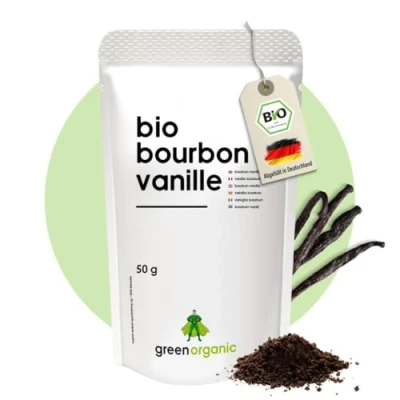 Abbildung von BIO Bourbon Vanillepulver, 25g Vanille Pulver gemahlen. Vanilla Powder aus Madagaskar. Gemahlene ohne Zusätze greenorganic