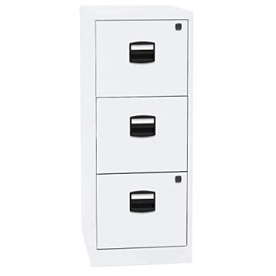 Abbildung von Bisley Home Hängeregistraturschrank PFA, 3 HR Schubladen, Metall, 696 Verkehrsweiß, 40 x 41.3 101.5 cm