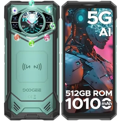 Abbildung von DOOGEE S200 X 5G Outdoor Handy Ohne Vertrag Android 14, 32GB + 512GB DDR5 Smartphone, 10100mAh, 6.72 Zoll FHD+ 120Hz, 100MP 1.32 AMOLED Rückseitiger Bildschirm, IP68/69K/NFC/WiFi 6/Face ID