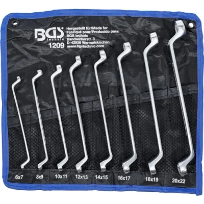 Abbildung von BGS 1213 Doppel Ringschlüssel Satz gekröpft SW 6 x 7 20 22 mm 8 tlg.
